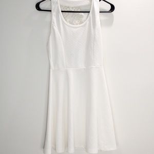 Lacy Back Short White Dress